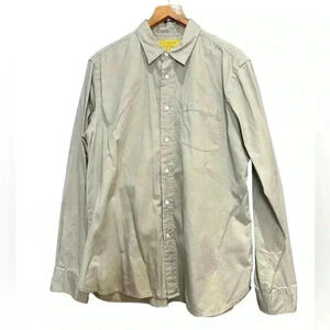 Dockers Khaki Shirt Collared Buttons Logo Size L